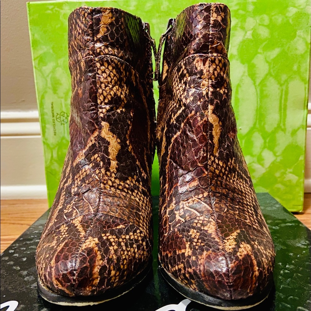 👣Sam Edelman Boots Ankle Python Salina 2 Chocolate 6